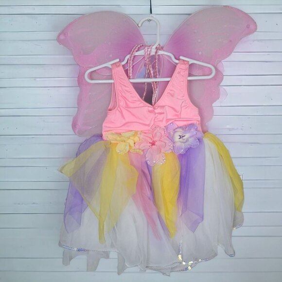 Curtain Call Costumes CSM Childs Small Leotard Dance Tulle Butterfly Wings Pink - Picture 1 of 16